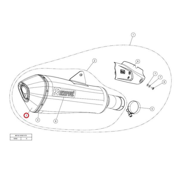 AKRAPOVIC アクラポビッチ 【リペアパーツ】V-EC105 end cap K1300R K...