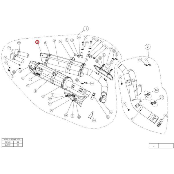 AKRAPOVIC アクラポビッチ 【リペアパーツ】V-EC108 end cap ca YZF-R...