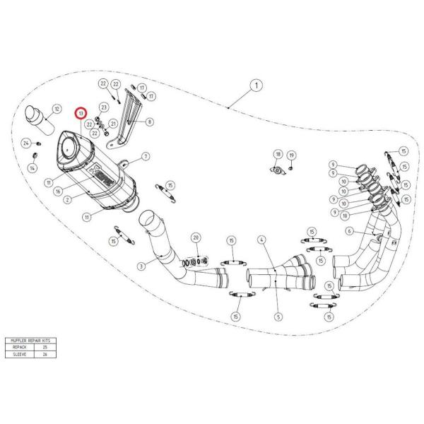 AKRAPOVIC アクラポビッチ 【リペアパーツ】V-EC174 end cap ca G310G...