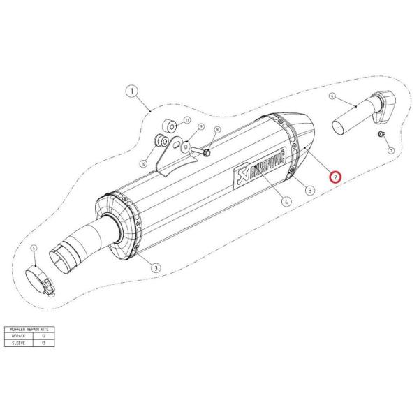 AKRAPOVIC アクラポビッチ 【リペアパーツ】V-EC200 end cap ca F800G...