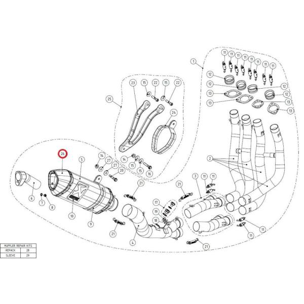 AKRAPOVIC アクラポビッチ 【リペアパーツ】V-EC215 end cap ZX-10R Z...