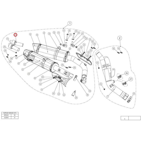AKRAPOVIC アクラポビッチ 【リペアパーツ】V-TUV096L insert SS YZF-...