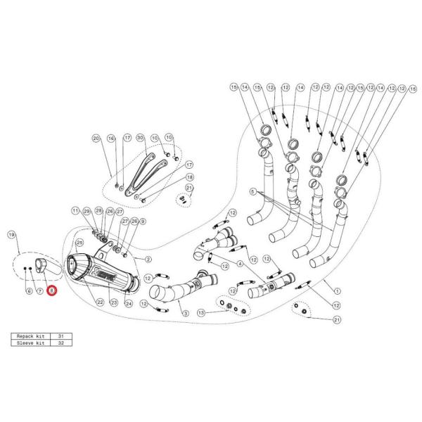 AKRAPOVIC アクラポビッチ 【リペアパーツ】V-TUV108/2 noise insert ...