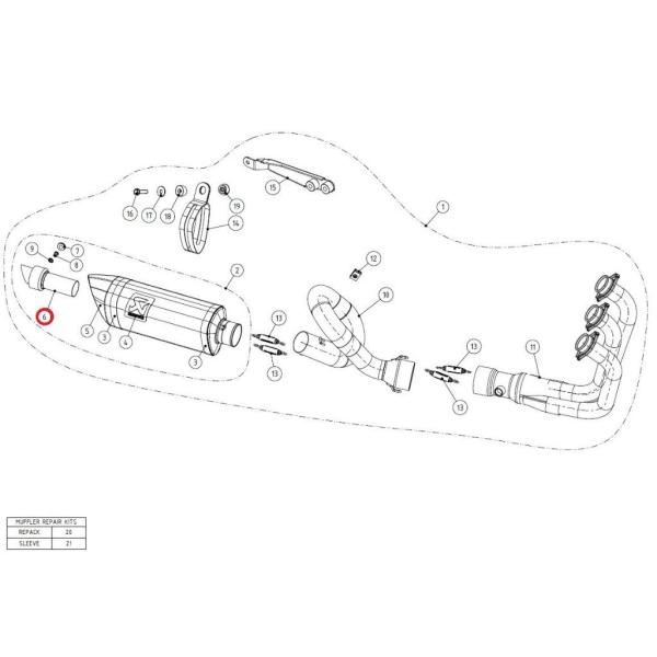 AKRAPOVIC アクラポビッチ 【リペアパーツ】V-TUV148 insert SS FZ-07...