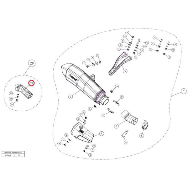 AKRAPOVIC アクラポビッチ 【リペアパーツ】V-TUV169 noise insert FZ...