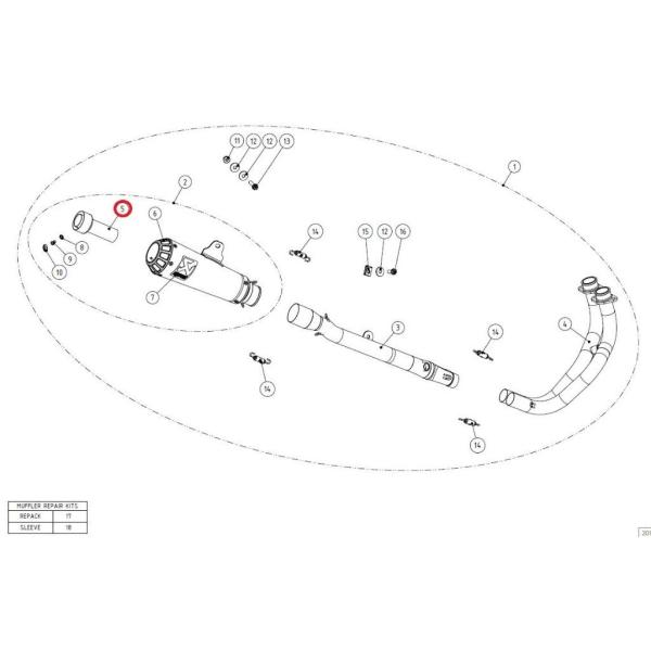 AKRAPOVIC アクラポビッチ 【リペアパーツ】V-TUV170 insert SS MT-03...