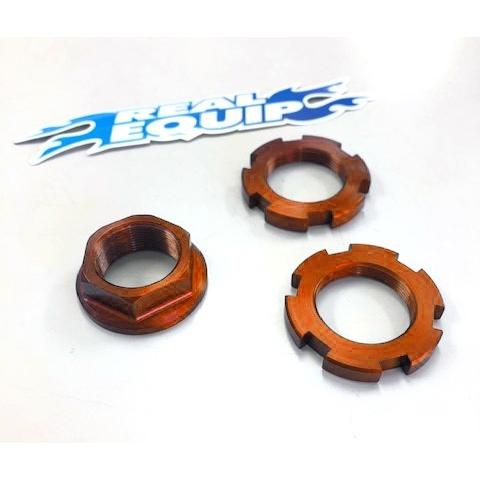 REAL EQUIP レアルエキップ ステアリングステムナットセット カラー：オレンジ セロー250...