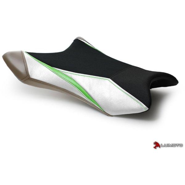 LUIMOTO ルイモト フロントシートカバー カラー：ホワイト／ライムグリーンステッチ／ディープラ...