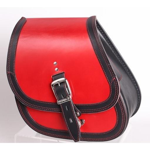 DEGNER デグナー レザーサドルバッグ カラー：レッド／ブラック XL1200X  HARLEY...