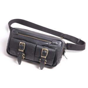 DEGNER レザー ホルスターバッグ　ボディバッグ 黒　美品 DEGNER（デグナー） W-114 レザーボディバッグ（ブラック