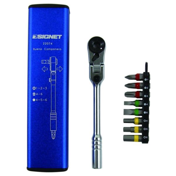SIGNET シグネット 60ギア フレックスヘッド ラチェットビットドライバーセット ケースカラー...