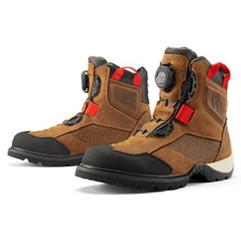 ICON アイコン BOOT STORMHAWK［ブーツ ストームホーク ブラウン］ライディングシュ...