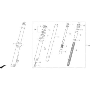 HRC エイチアールシー フロントフォーク ASSY タイプ：右側 NSF100 HONDA ホンダ...