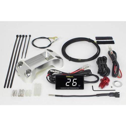 SP武川 SPタケガワ コンパクトLEDサーモメーターキット ハンドルクランプカラー：シルバー CT...