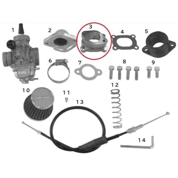 SP武川 SPタケガワ 【補修部品】インテークマニホールドアダプター(PE28／VM26) KLX1...