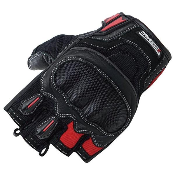 ROUGH＆ROAD ラフ＆ロード プロテクションハーフフィンガーグローブ サイズ：L ハーフフィン...