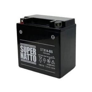 SUPER NATTO スーパーナット スーパーナット【長寿命・長期保証】【バイクバッテリー】【STX14-BS】