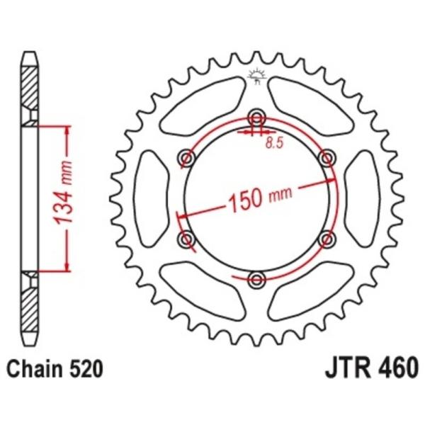 JT SPROCKETS JTスプロケット スチール製セルフクリーニング式リアスプロケット 460 ...