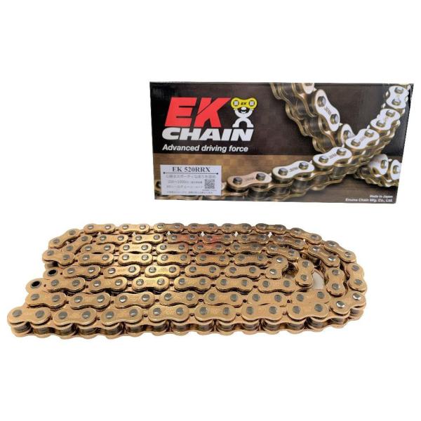 EKチェーン 江沼チェーン NXリングシールチェーン 520RR-X ゴールド【カシメ(MLJ)ジョ...