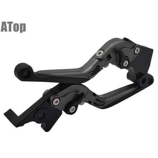 ATop エートップ アルミレバーセット 可倒式 カラー：ガンメタ×ブラック Z250 Ninja ...