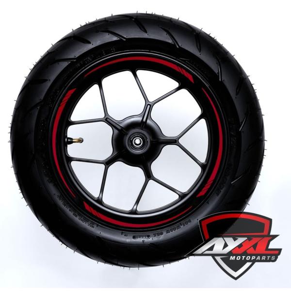 AXXL アクセル 12インチ STD2 カスタム リムステッカー カラー：蛍光グリーン リムステッ...