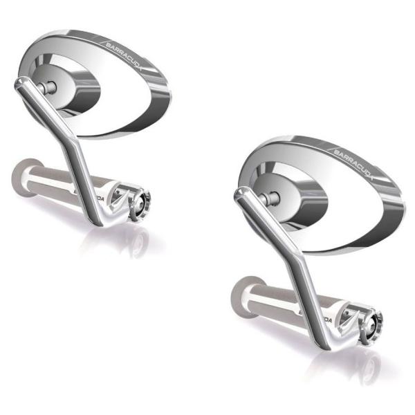 BARRACUDA バラクーダ PAIR MIRRORS RETROSTONE CHROME BAR...