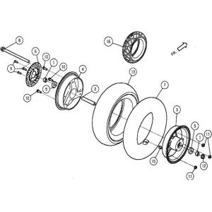 74Daijiro ナナヨンダイジロー 【補修部品】17 フロントホイールセット その他ホイールオプ...