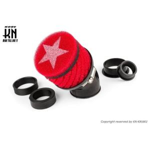 KN企画 ケイエヌキカク STAGE6 汎用エアフィルター カラー：レッド ミクニ フラット24 V...