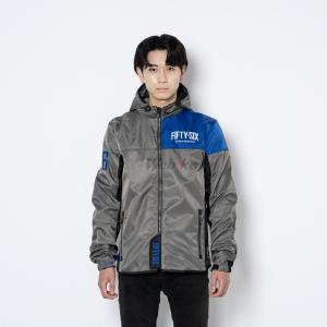 56デザイン ジャケット アシンメトリー コットン パーカー バイク