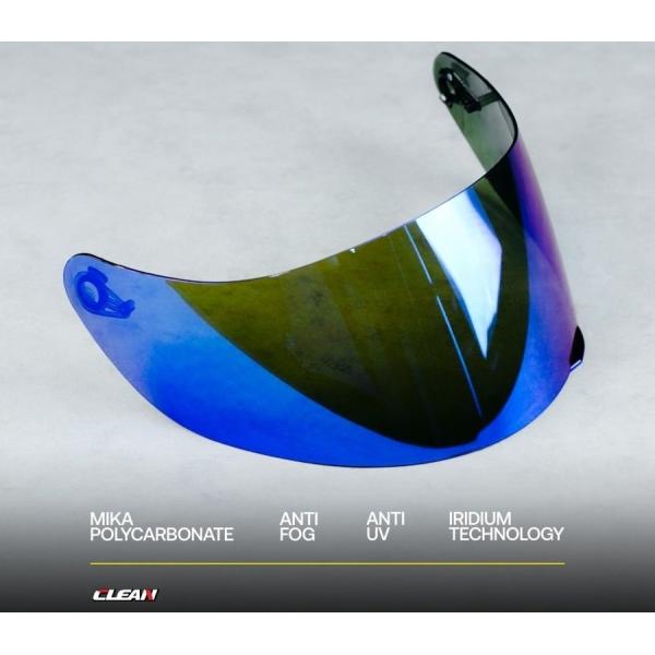 Clean クリーン Helmet Visor Iridium Color：Revo Blue K5...