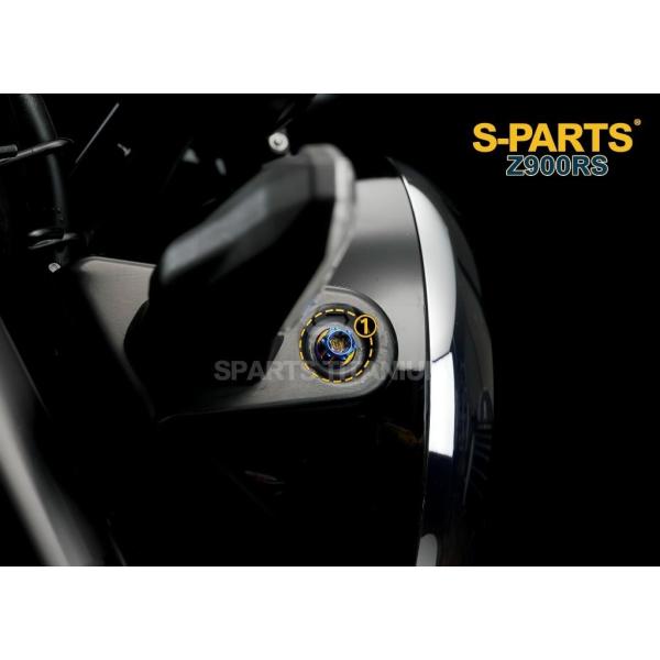 S-PARTS エスパーツ ヘッドライトマウント用チタンボルトセット カラー：ブラック Z900RS...