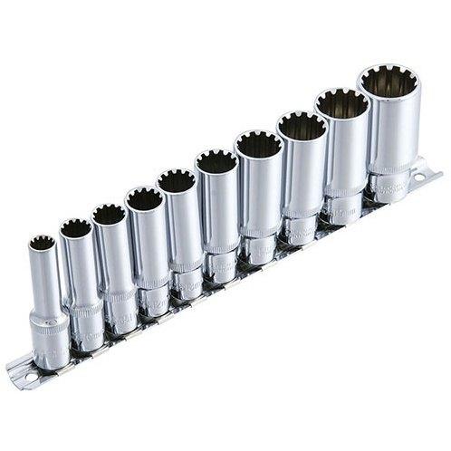 SEK スエカゲツール 3／8”DR.10PC.スプラインディープソケットハンガーセット その他、ソ...