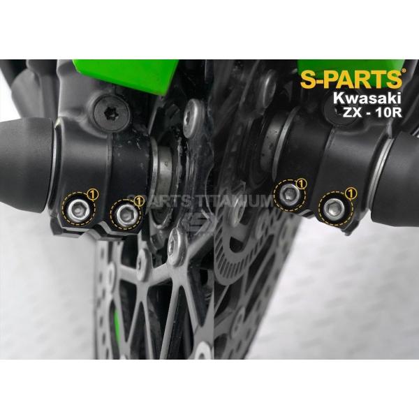 S-PARTS エスパーツ フロントアクスルクランプ用チタンボルトセット カラー：ブラック ZX-1...