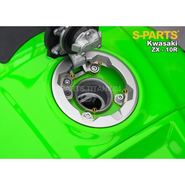 S-PARTS エスパーツ タンクキャップ用チタンボルトセット カラー：パープル ZX-10R ZX...