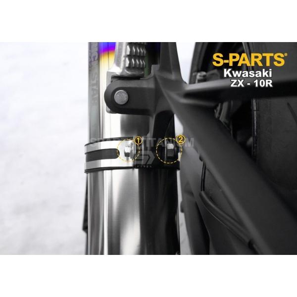 S-PARTS エスパーツ サイレンサーマウント用チタンボルトセット カラー：ブルー ZX-10R ...