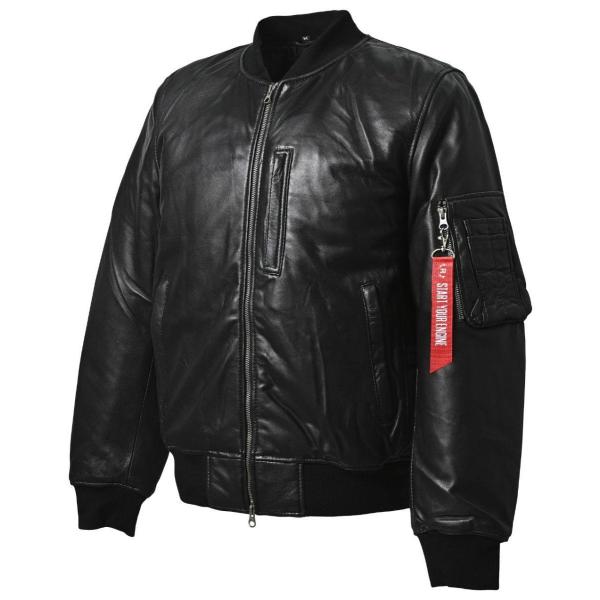 RIDEZ ライズ MOTO MA-1 JACKET バイク用 レザージャケット サイズ：L ジャケ...
