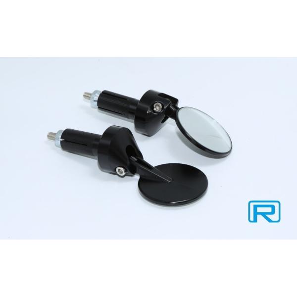 Rin Parts リンパーツ CNC コンパクト バーエンドミラー カラー：ブラック ハンドル