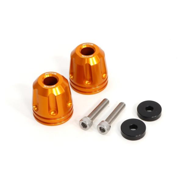 ACTIVE アクティブ M6 カラー付 アルミバーエンド リボルバー Φ33-L35 カラー：ゴー...