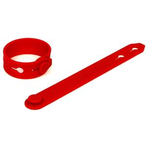 ACTIVE アクティブ シリコン製バンド カラー：レッド / サイズ：80mm-95mm 結束バン...
