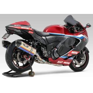 YOSHIMURA ヨシムラ フルエキゾーストHEPTA FORCE チタンサイクロン 2本出し 政府認証 タイプ：TTBC(チタンブルーカバー)／カーボンエンド Hayabusa マフラー