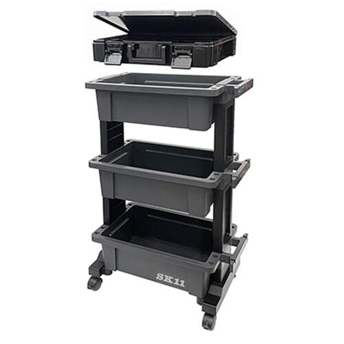 SK11 エスケー11 ツールワゴン(全段ボックス型)＆パーツストッカーセット キャビネット 工具箱...