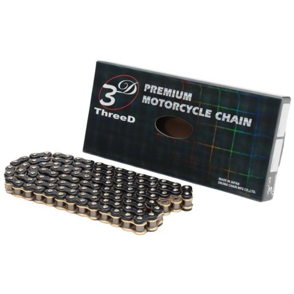 EKチェーン 江沼チェーン ThreeD スリード 530ZN ブラック＆ゴールド MLJ (カシメ...