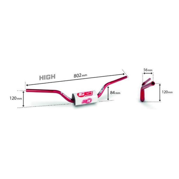 S3 エススリー エンデューロハンドルバー28.6mm HIGH カラー：レッド ハンドルバー ハン...