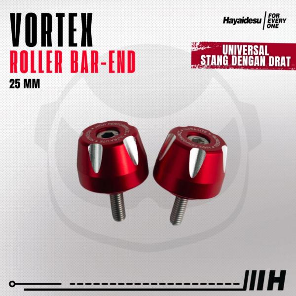 Hayaidesu ハヤイデス Roller Bar End Vortex Color：Red バー...