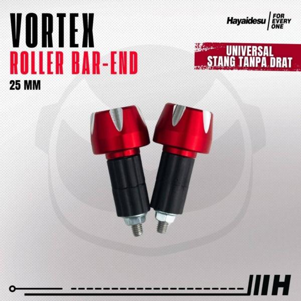 Hayaidesu ハヤイデス Roller Bar End Vortex Color：Red バー...