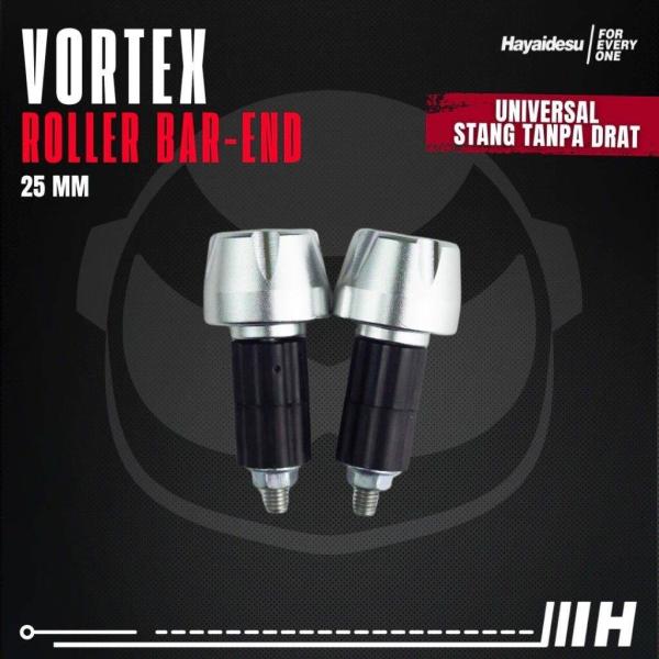 Hayaidesu ハヤイデス Roller Bar End Vortex Color：Silver...
