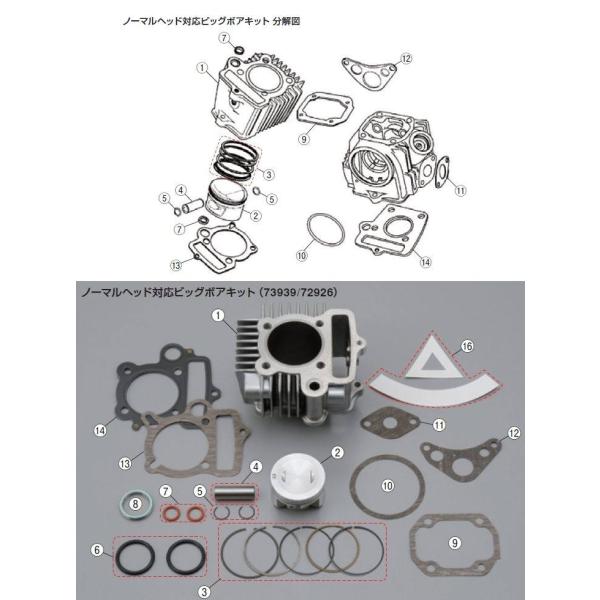 DAYTONA デイトナ 【共有補修部品】ピストンリングセットφ52 (88cc) ピストンリング ...