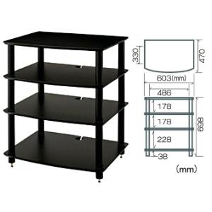 HF04BB 棚板ブラック支柱ブラックオーディオラック　オプション支柱長変更可 Sound Magic サウンドマジック｜webjapan