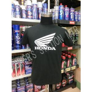 HONDA ホンダ 純正 ウイングTシャツ ブラック コットンTシャツ バイクTシャツ｜webmtr2