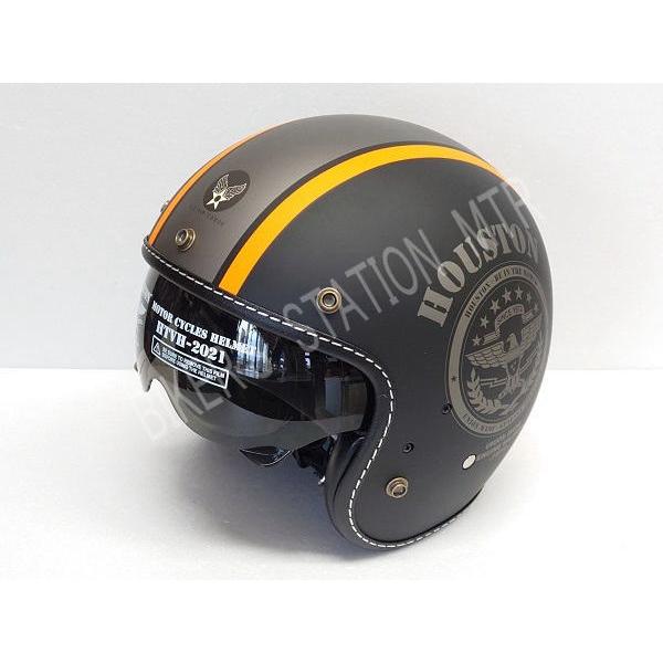 HOUSTON ヒューストン HTVH-2021 インナーバイザージェットヘルメット ブラックガンメ...